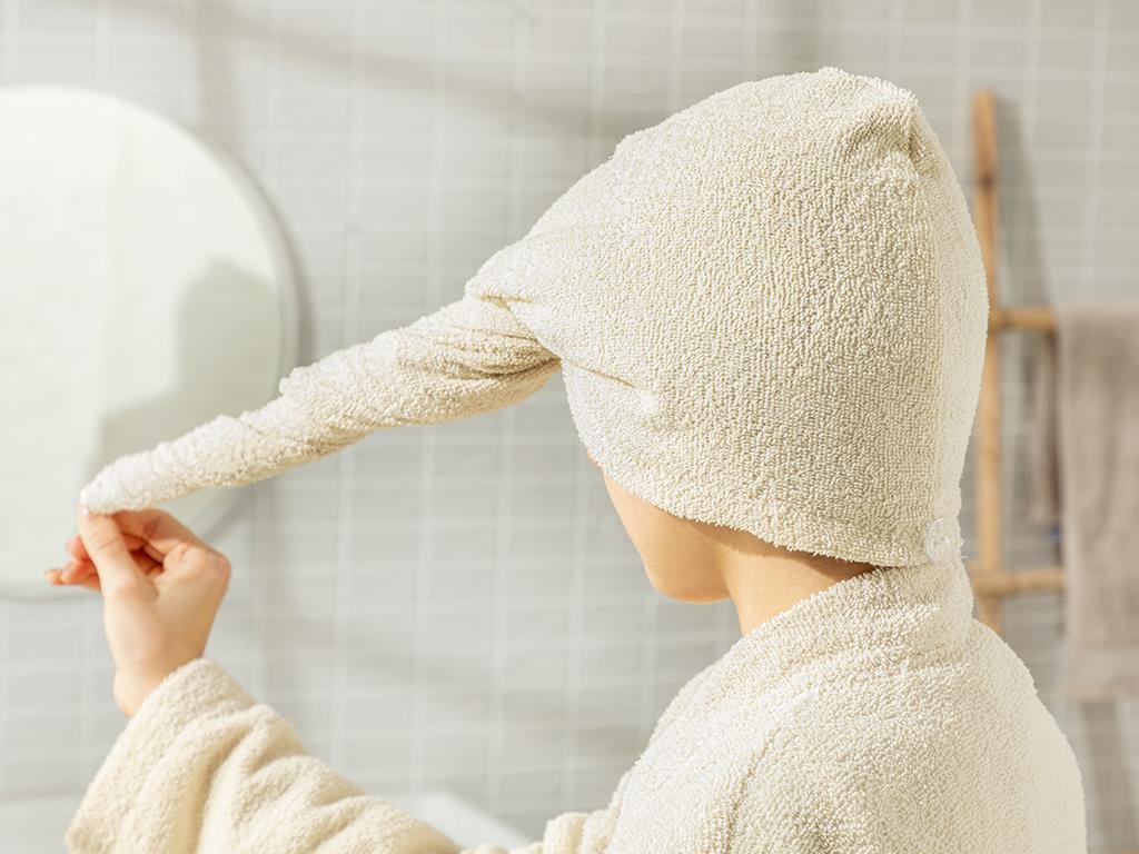 Plain Шапка За Коса Памучен, Кремово, Standart