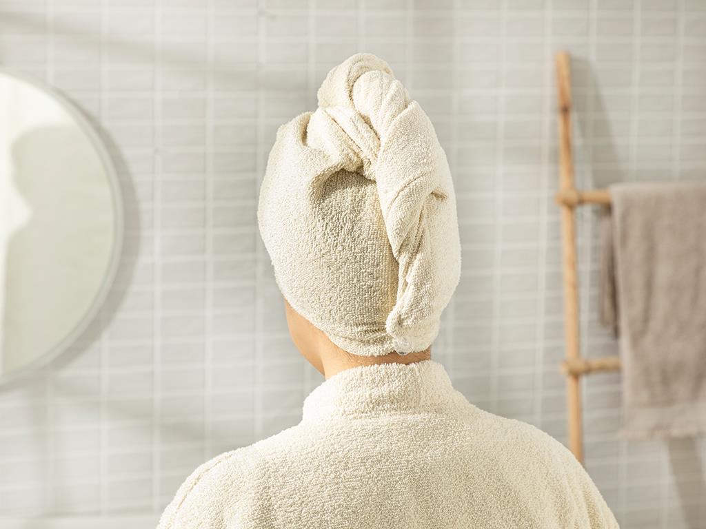 Plain Шапка За Коса Памучен, Кремово, Standart