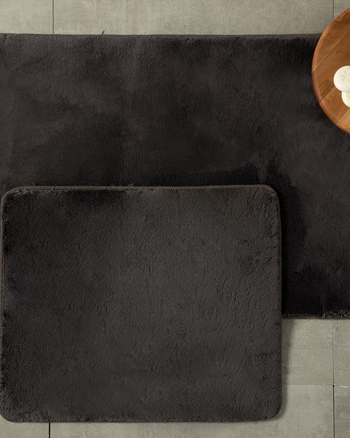 Poffy Комплект Постелки За Баня 2 бр. 60x100 - 50x60 см Антрацит