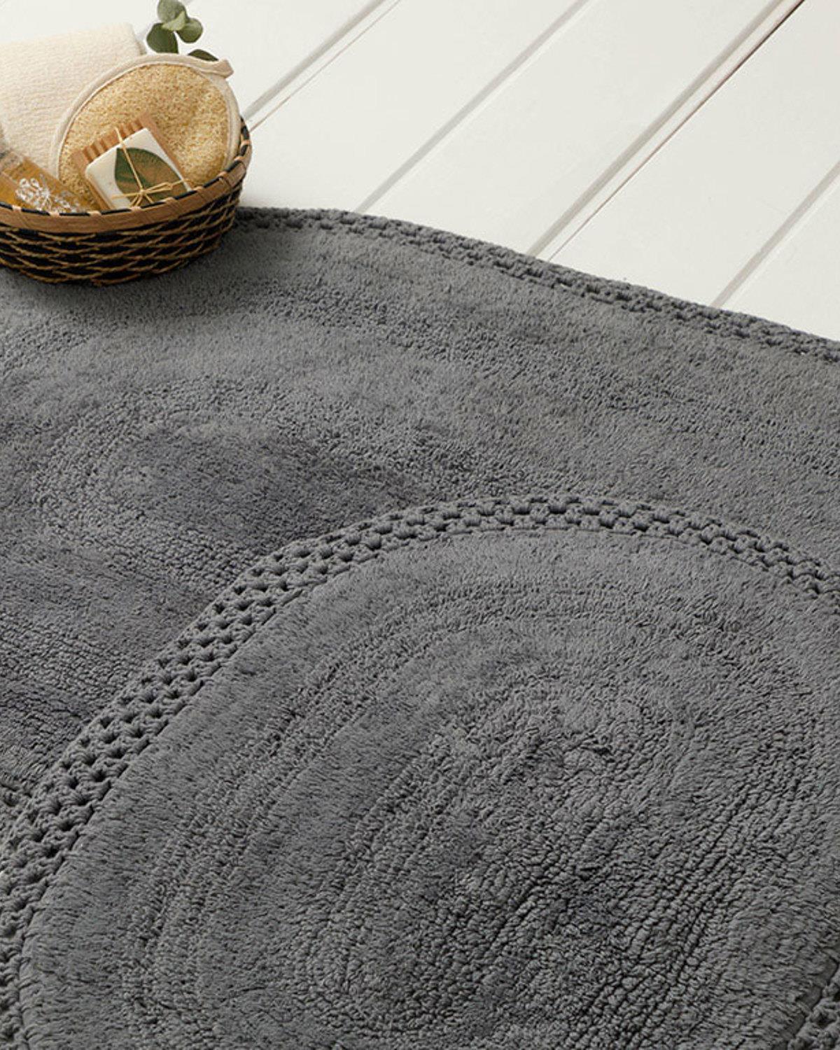 Polin Постелка За Баня Ко 2Бр., Памучен, Антрацит, 60 X 90 + 40 X 60 Cm