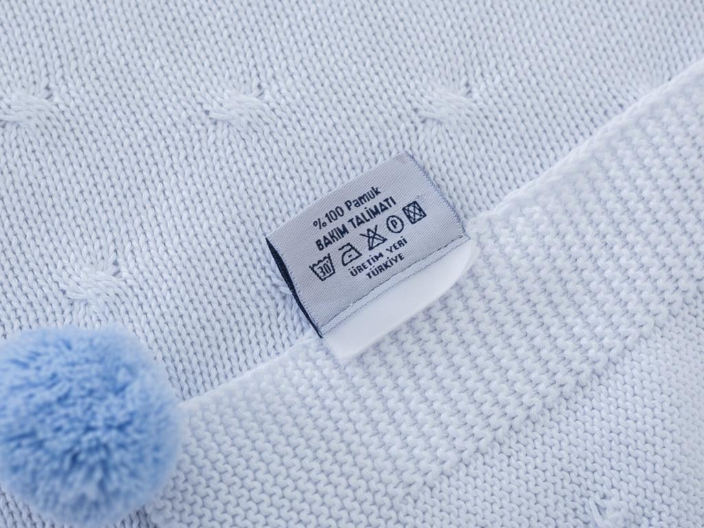 Pon Pon БЕБЕШКО ОДЕАЛО Трикотаж 90x90 cm Light Blue
