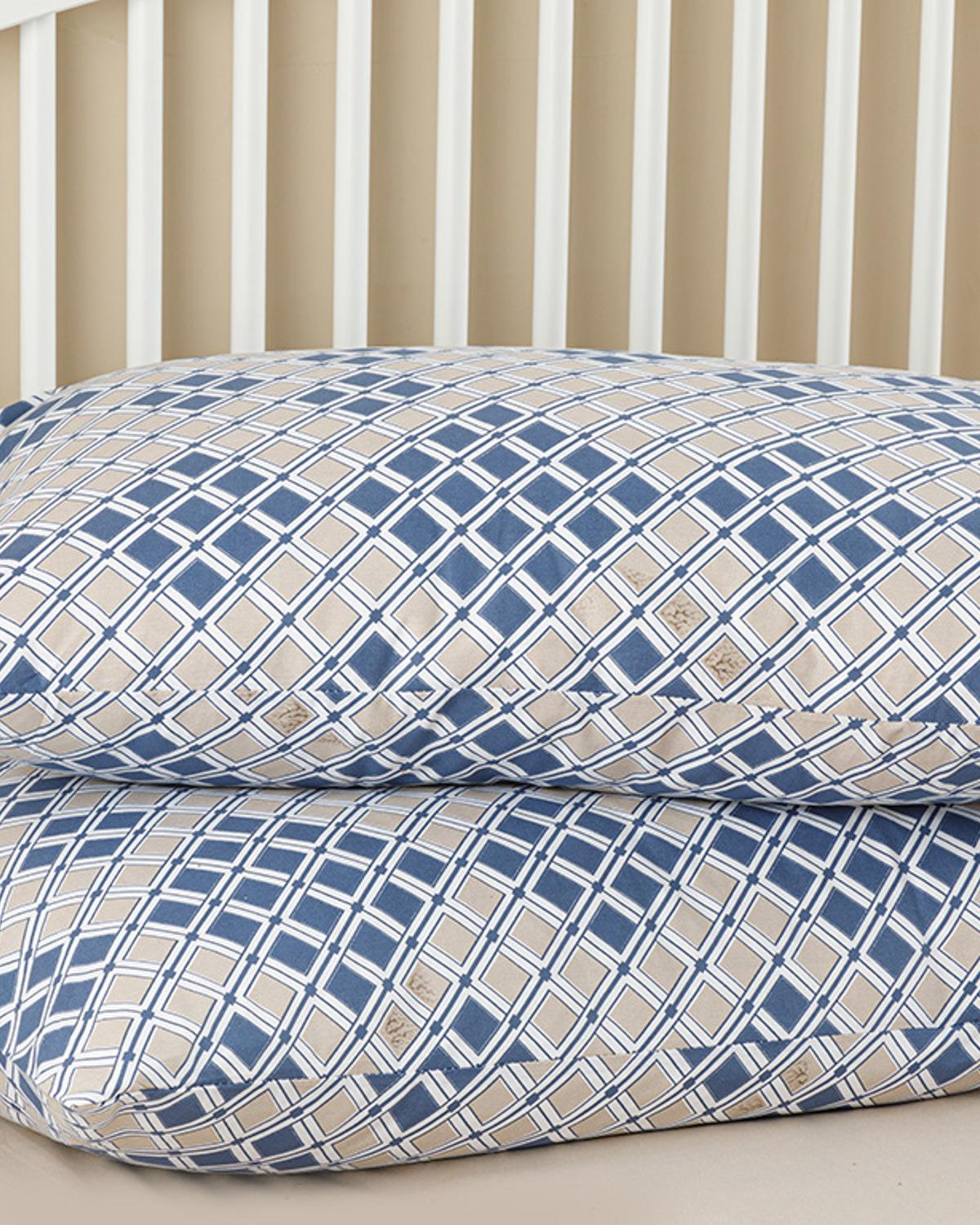 POOL POP Калъфка За Възглавница 2 бр. Памучен 50x70 см Морскосин