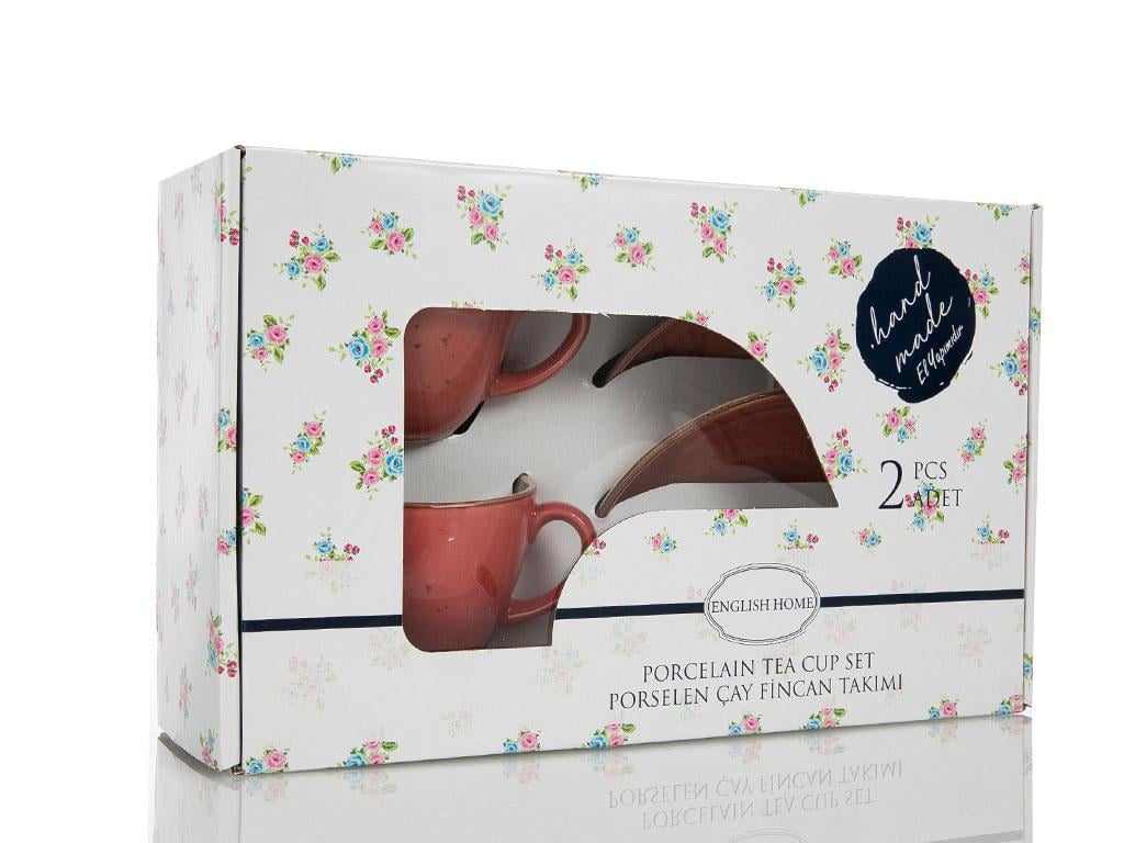 Primo КОМПЛЕКТ ЧАЕНИ ЧАШИ 4 Parça 2 Kişilik Порцелан 210 ml Pink