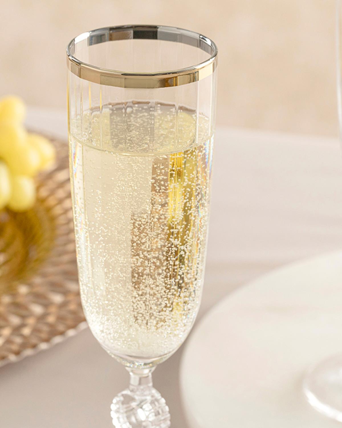 Puget Чаша За Шампанско 2 Бр., Стъкло, Златисто, 150 Ml