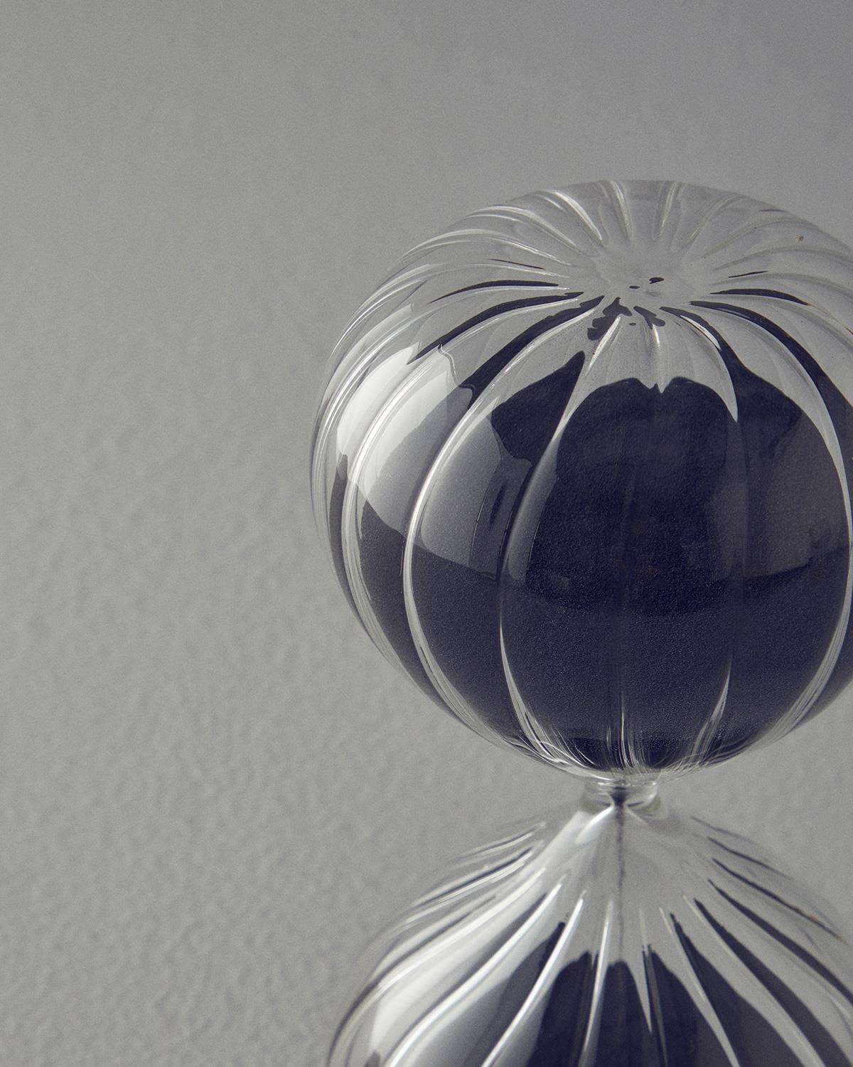 Pumpkin Пясъчен Часовник 45 Мин., Стъкло, Черно, 10 X 10 X 20 Cm