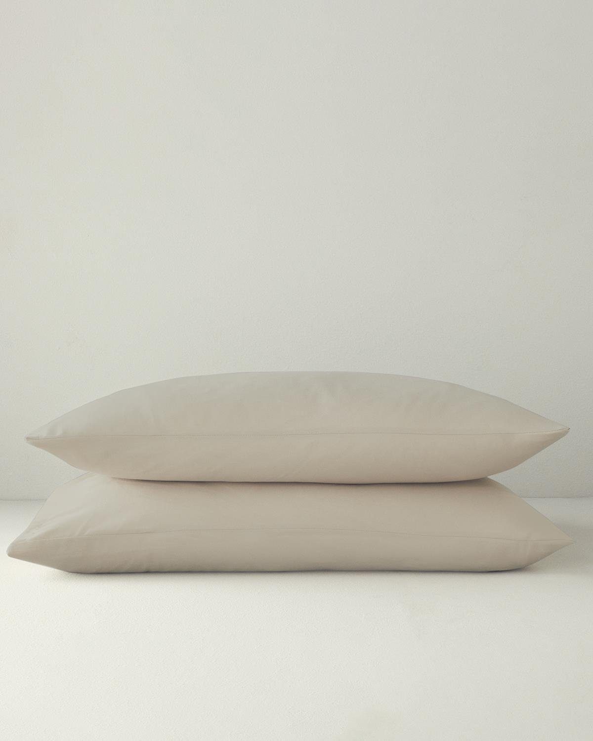 Pure Калъфка За Възглавница 2 бр. Памучен 50x70 см Бледокафяв