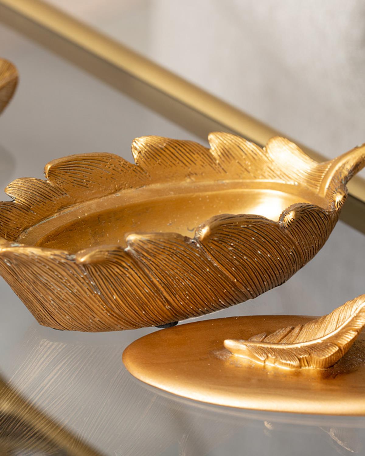 Pure Fleur Декоративна Кутия Полирезин 17x8x5,3 см Златен