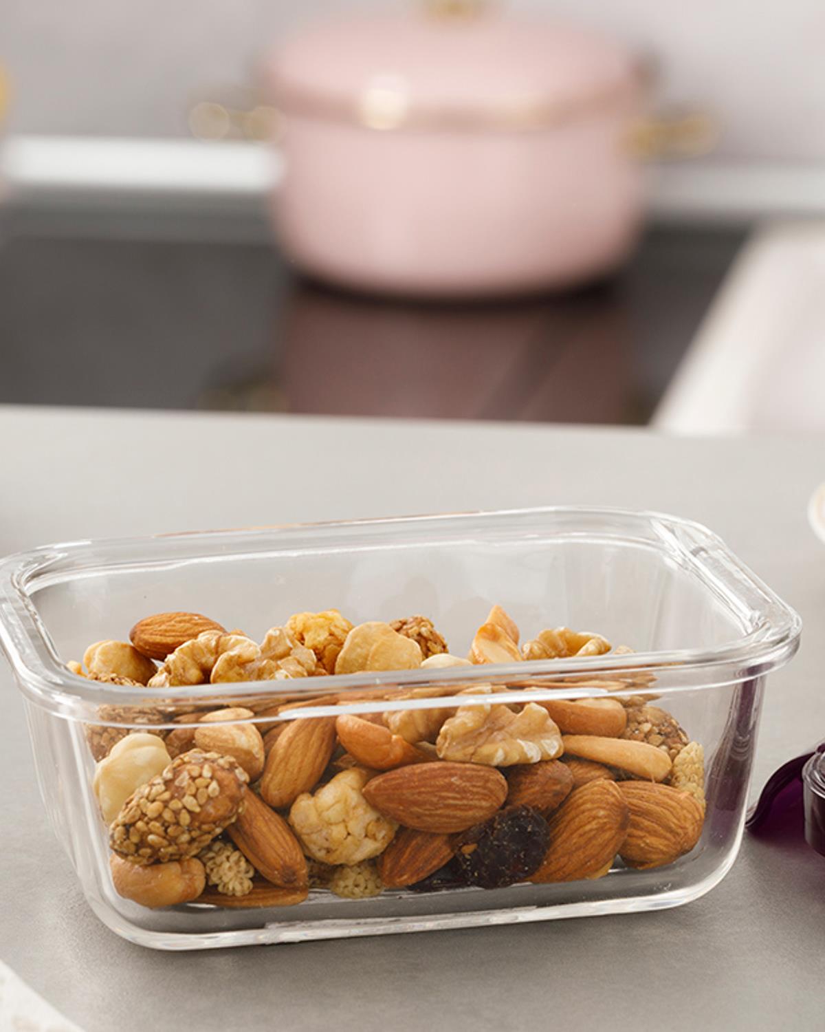 Pureness Кутия За Съхранение Правоъгълен Стъкло 320 мл Дамсон