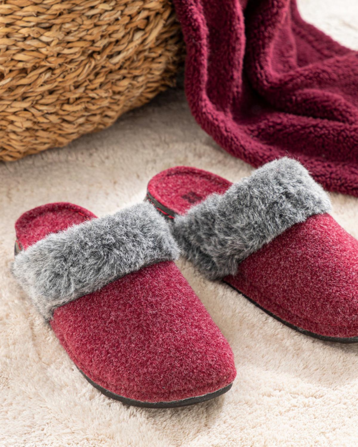 Pureness Домашни Чехли Жена Филц 36 Бордо