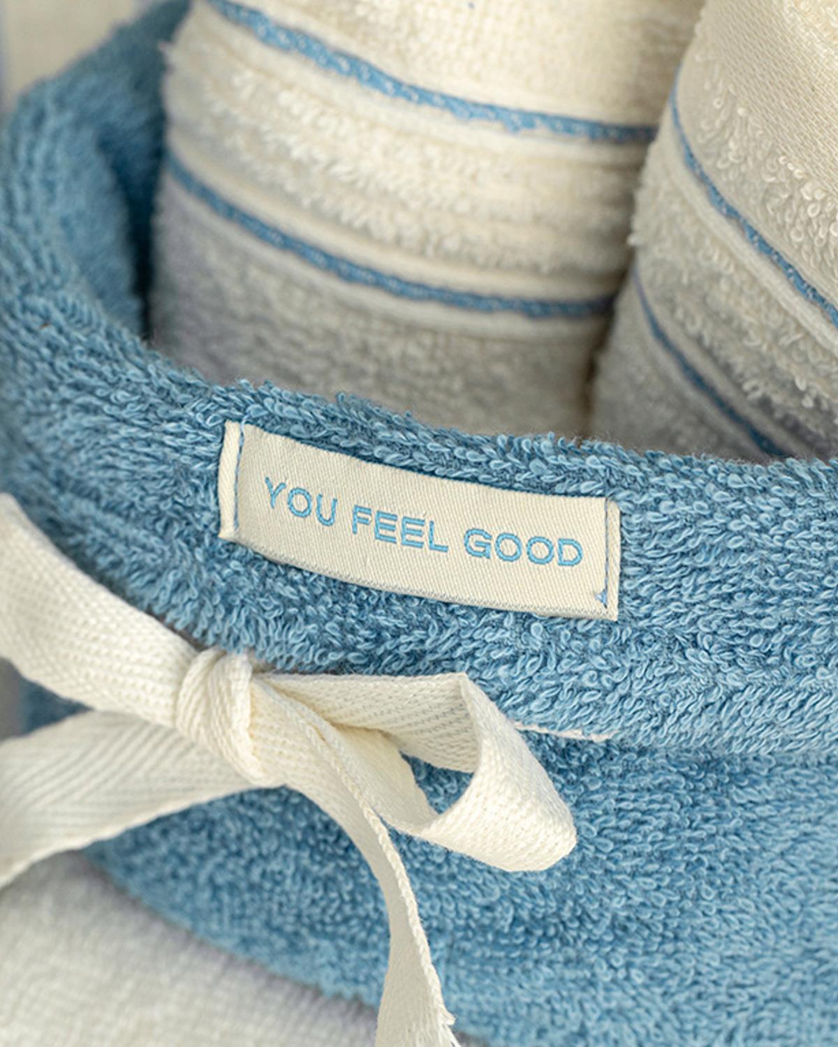 Quadro Комплект Кърпи Комплект 4 бр. Памучен 30x40 см Екрю - Син