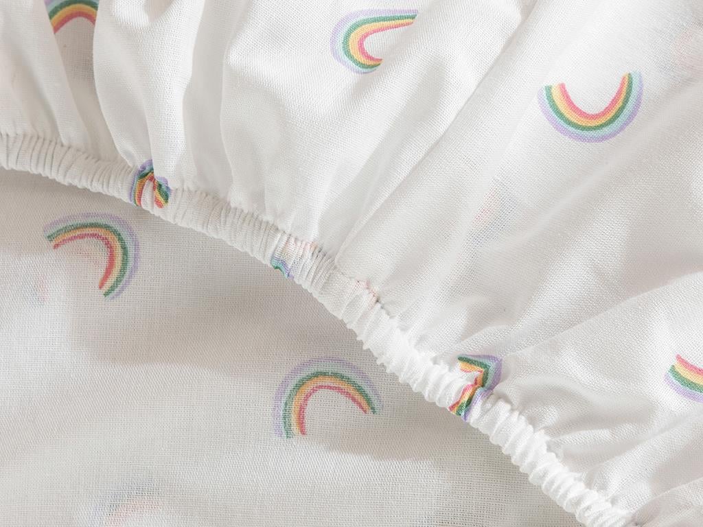Rainbows БЕБЕШКИ ЧАРШАФ С ЛАС Памучен 70x140 cm White