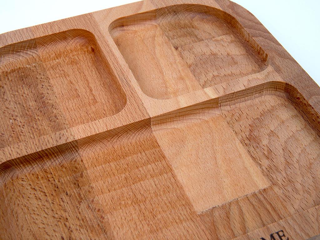Randa Купички за Ядки 4 отделения Дървен Wood