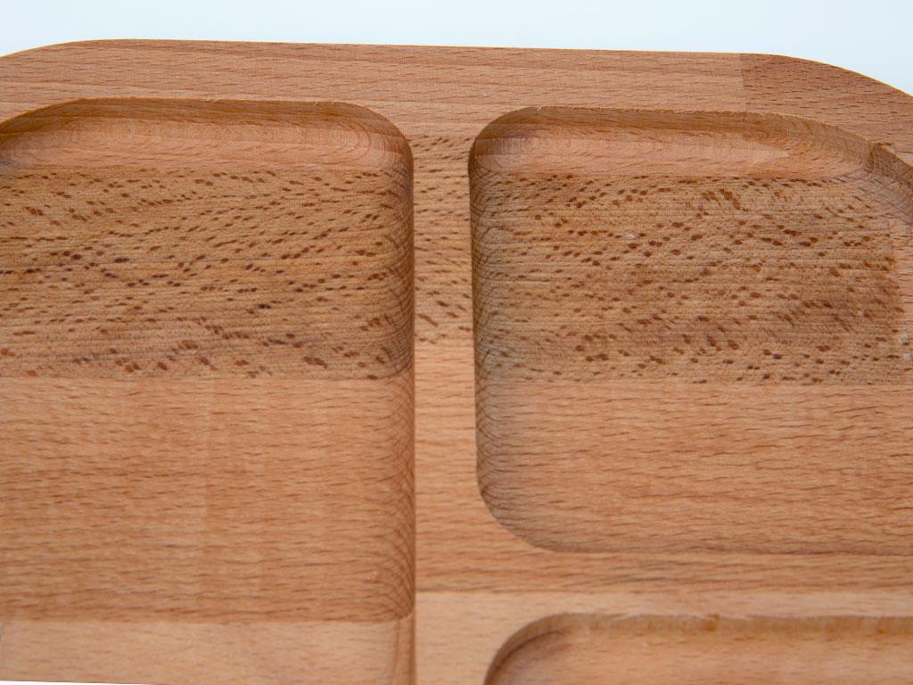 Randa Купички за Ядки 4 отделения Дървен Wood