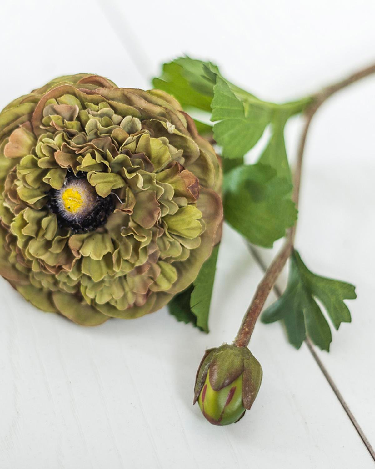 Ranunculus Изкуствено Цвете 51 см Зелен