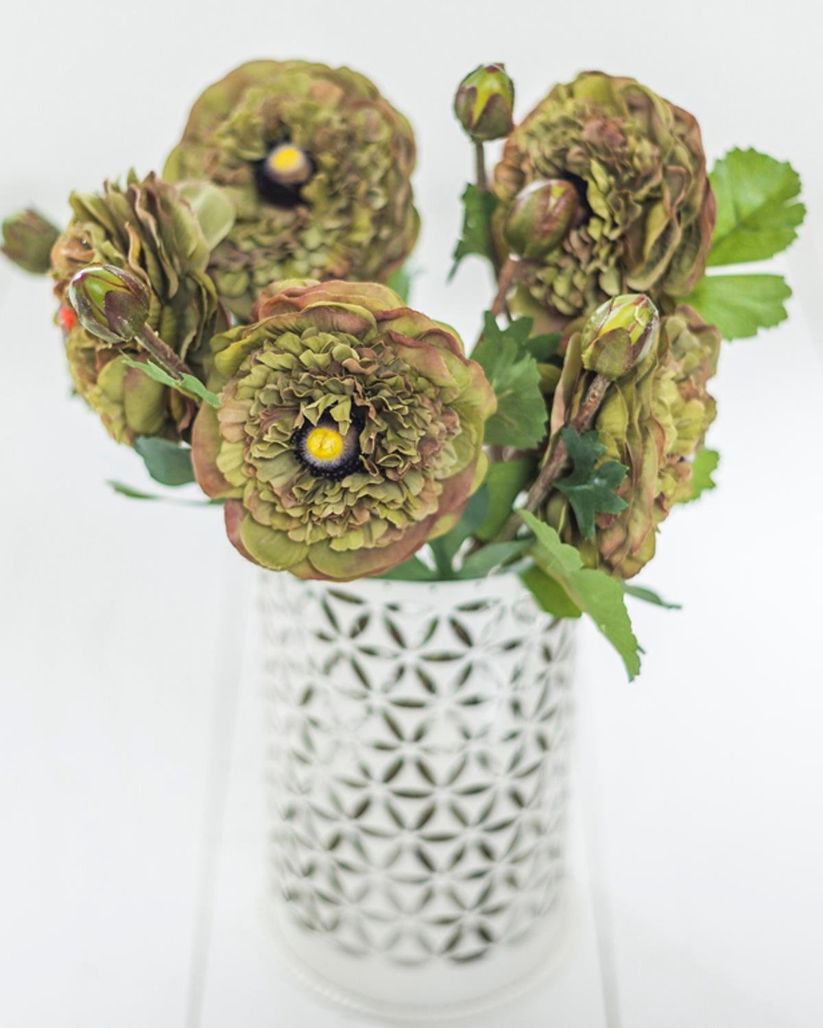 Ranunculus Изкуствено Цвете 51 см Зелен