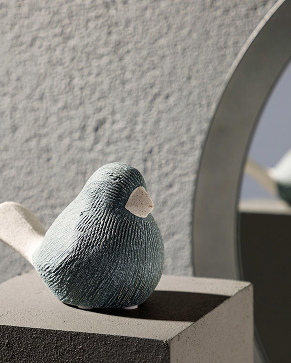 Ratite Bird Фигурка Каменна керамика 12,5X7X9 см Сив