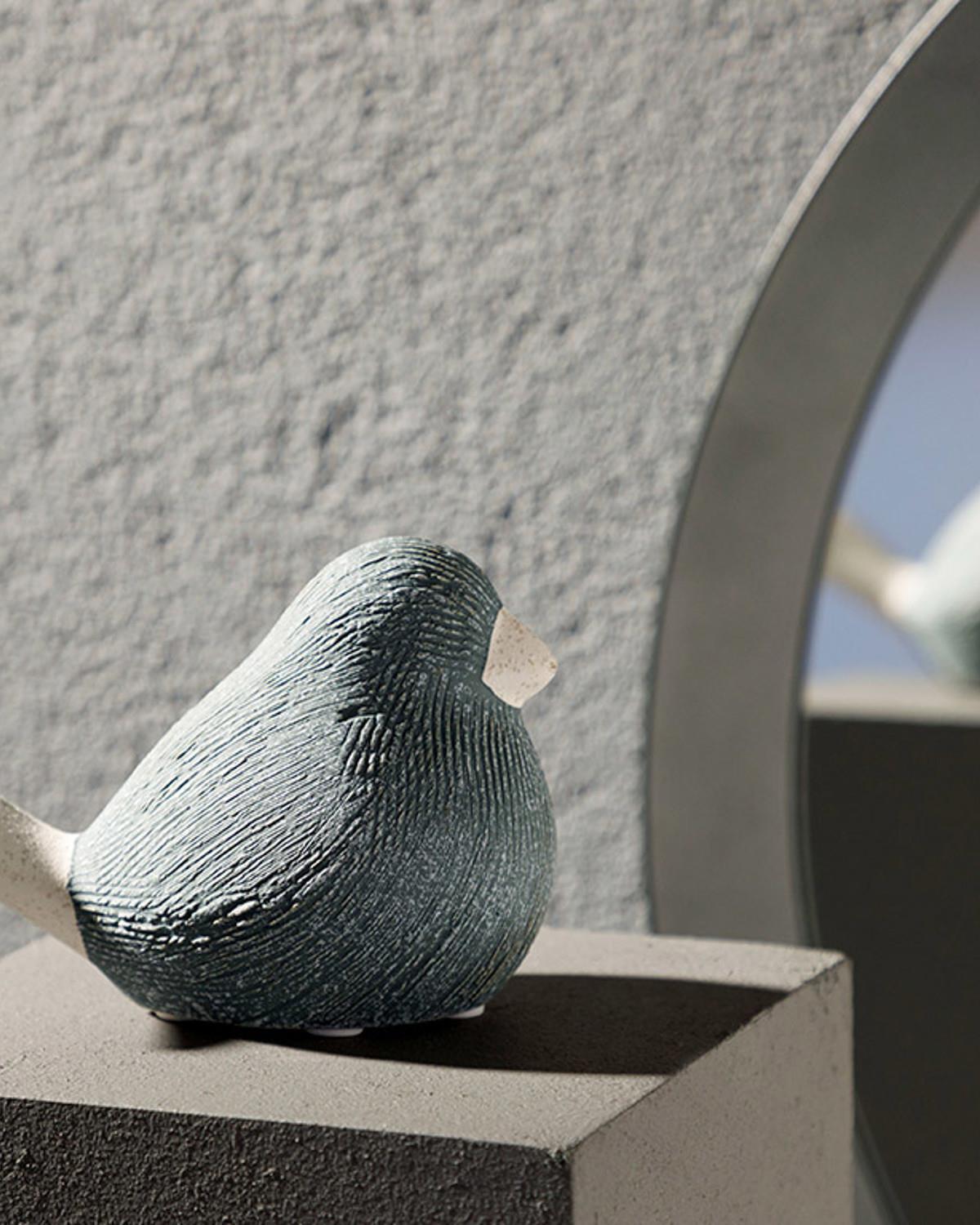 Ratite Bird Фигурка Каменна керамика 12,5X7X9 см Сив