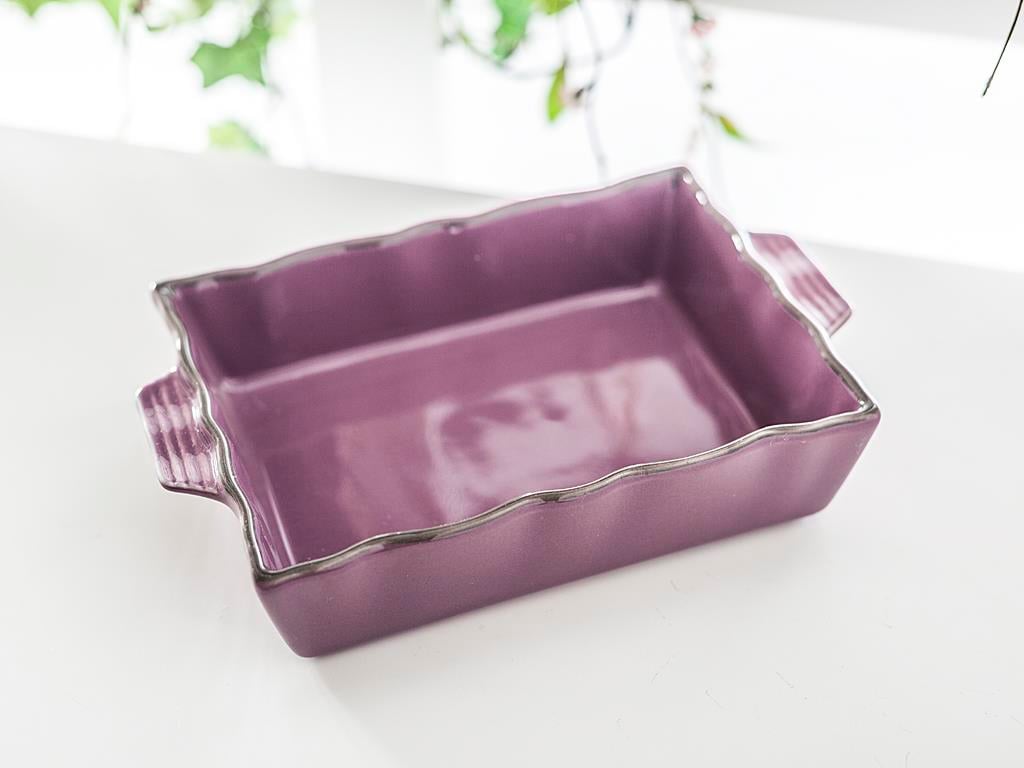 Rectangular ТЕПСИЯ ЗА ФУРНА Stoneware 20 cm Light Lilac
