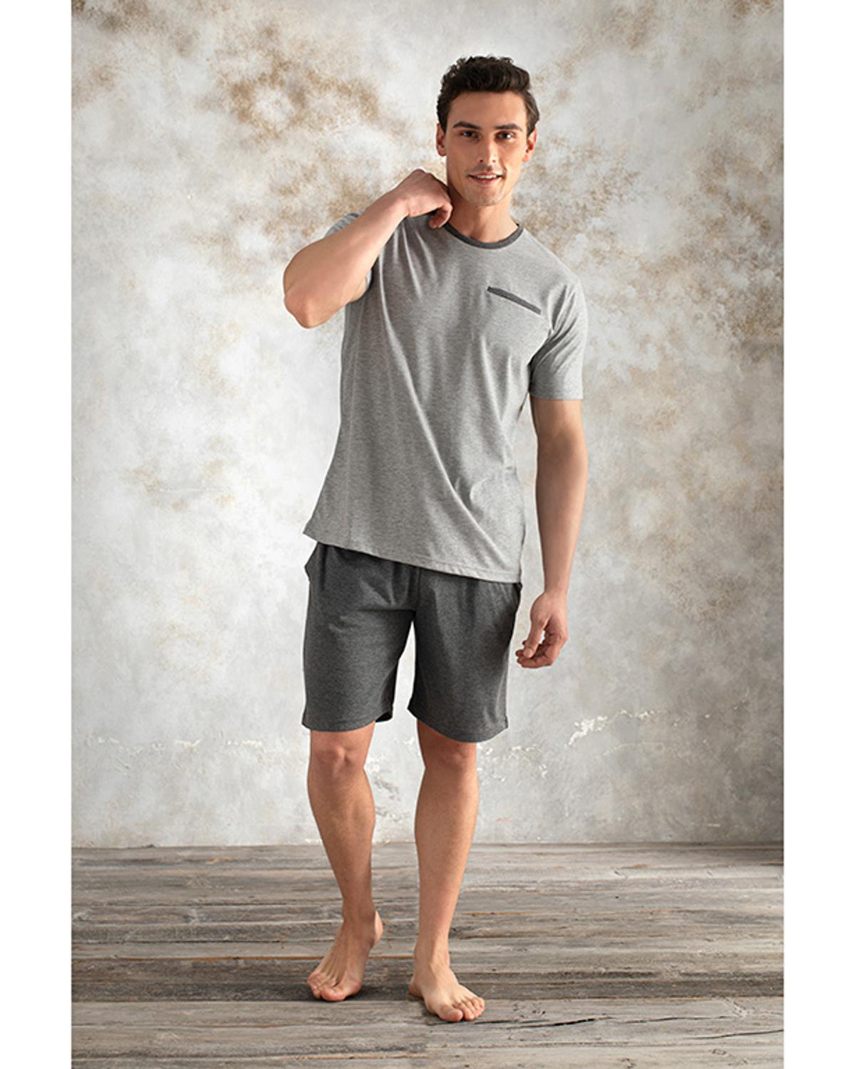 Relax Комплект Пижама Мъжки Пениран памук L Антрацит