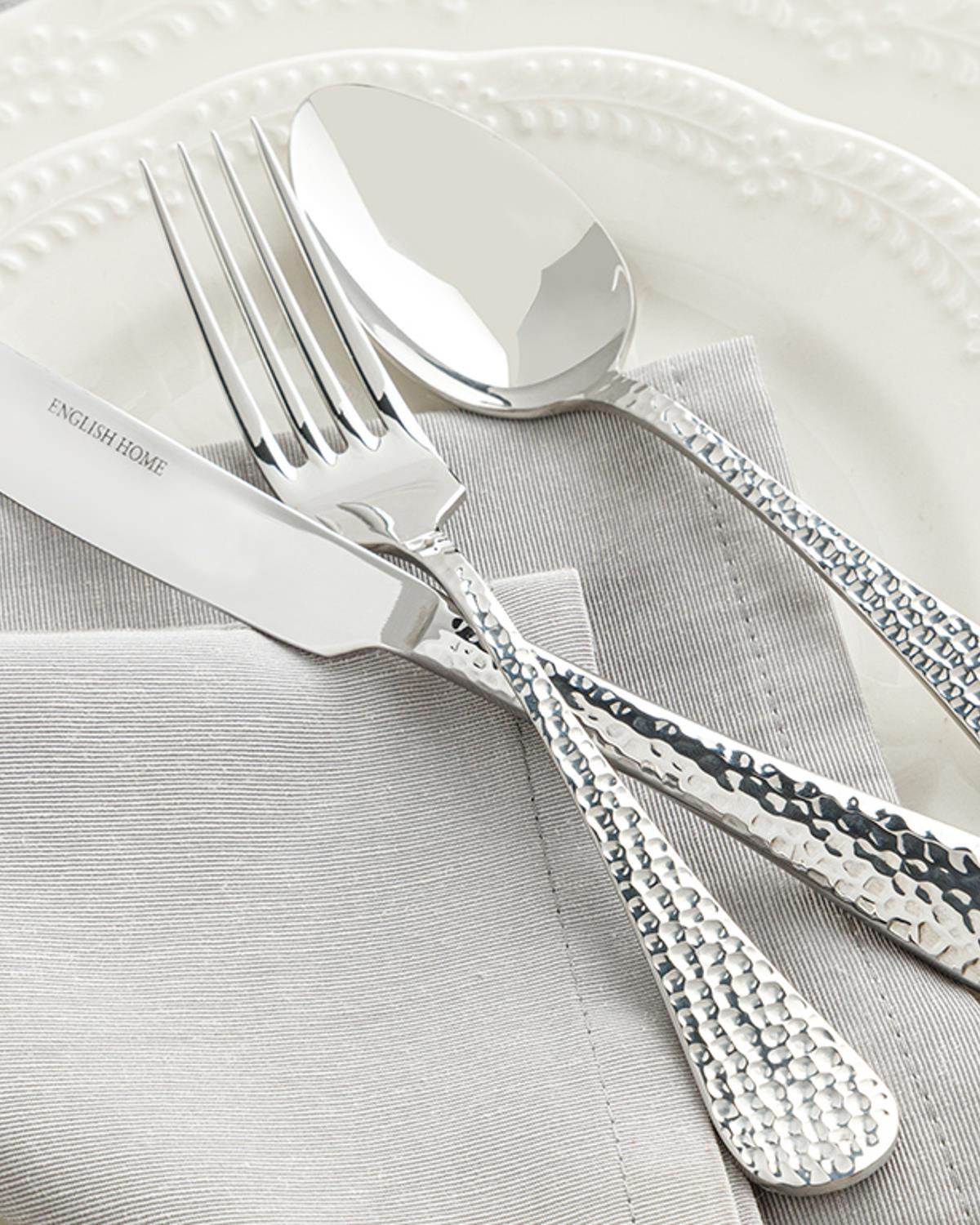 Riba Комплект Прибори За Хранене 18 Бр. За 6 Души, Неръждаема Стомана, Сребристо, #