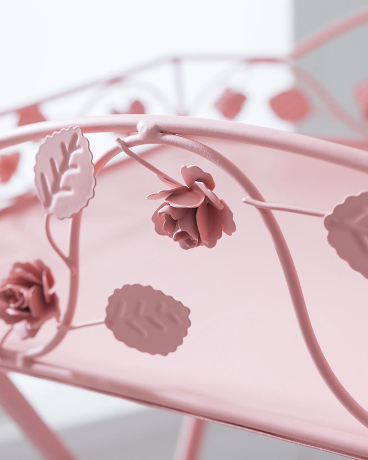 Rosa Поднос С Крака Метал 52x38x64 см Розов