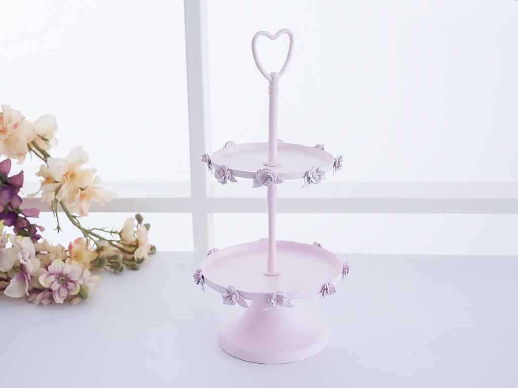 Rosa Love СЕРВИЗ НА ЕТАЖИ 2 комплекта Ковано желязо 13,0x13,0x27,5 cm Light Pink,