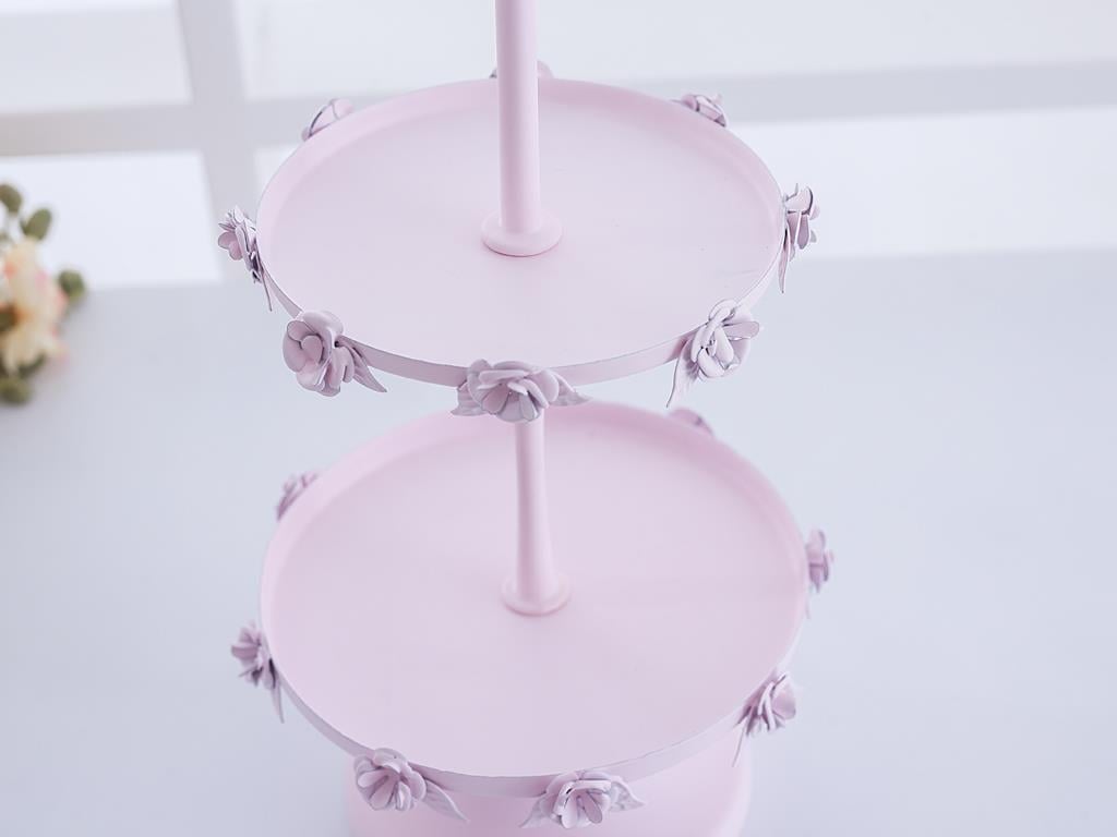 Rosa Love СЕРВИЗ НА ЕТАЖИ 2 комплекта Ковано желязо 13,0x13,0x27,5 cm Light Pink,