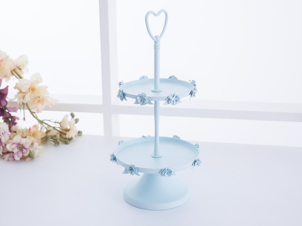 Rosa Love СЕРВИЗ НА ЕТАЖИ 2 комплекта Ковано желязо 13,0x13,0x27,5 cm Mint