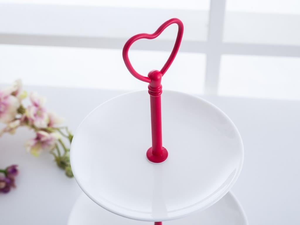 Rosa Love СЕРВИЗ НА ЕТАЖИ 2 комплекта Ковано желязо 15x15x27 cm Red