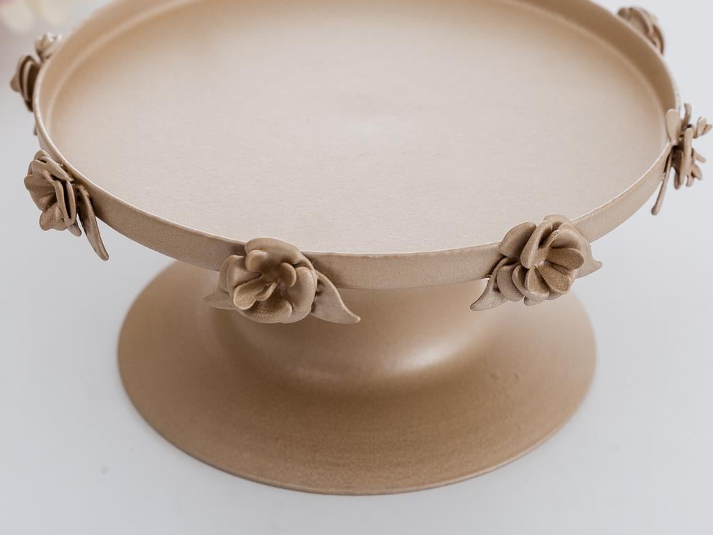 Rose СЕРВИЗ НА ЕТАЖИ С краче Ковано желязо 13x13x7 cm Златисто