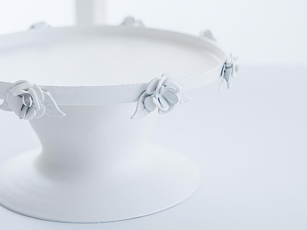 Rose СЕРВИЗ НА ЕТАЖИ С краче Ковано желязо 13x13x7 cm White