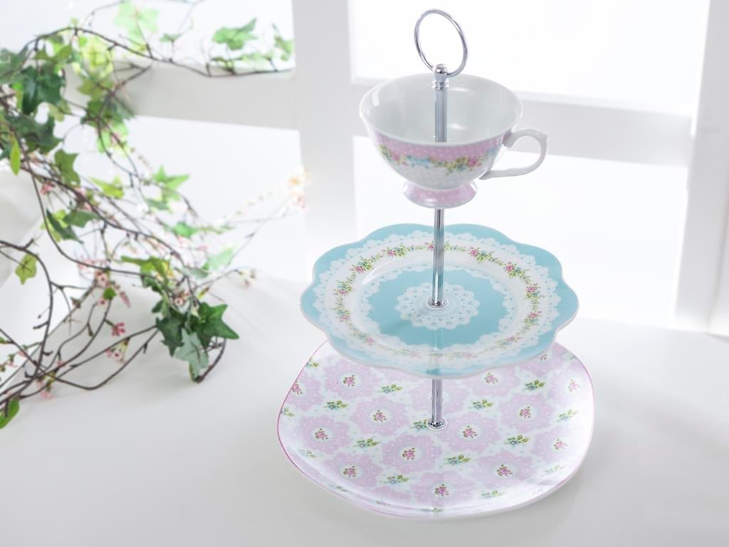 Rose And Lace СЕРВИЗ НА ЕТАЖИ Порцелан 26,5 cm Pink
