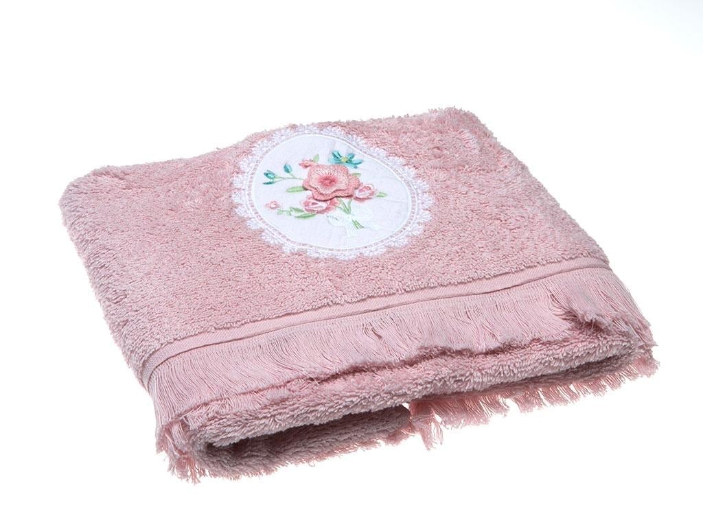 Rose Bouquet ХАВЛИЯ ЗА ЛИЦЕ С ресни Бродирани 50x80 cm Pink