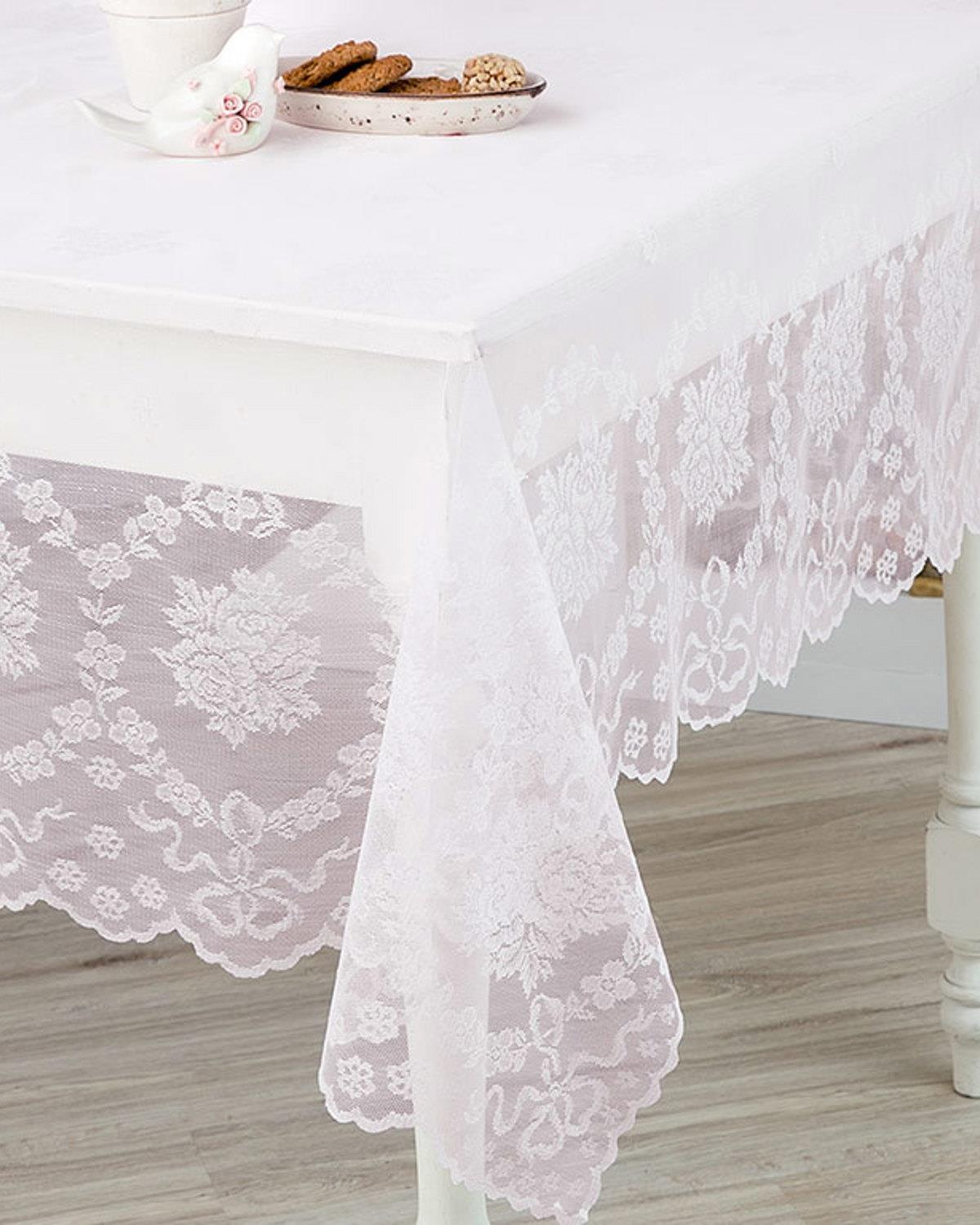Rose Branch Покривка За Маса Трикотажен 100x100 см Светлорозов
