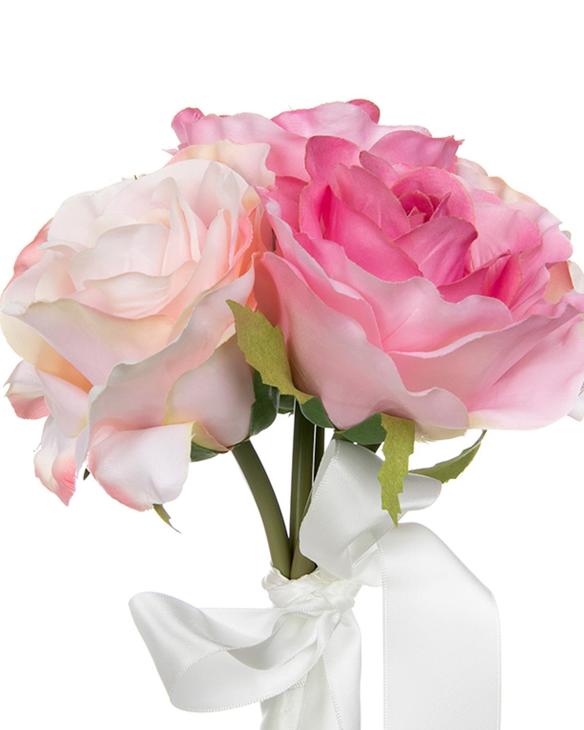 Rose Bundle Изкуствено Цвете 28 см Розов