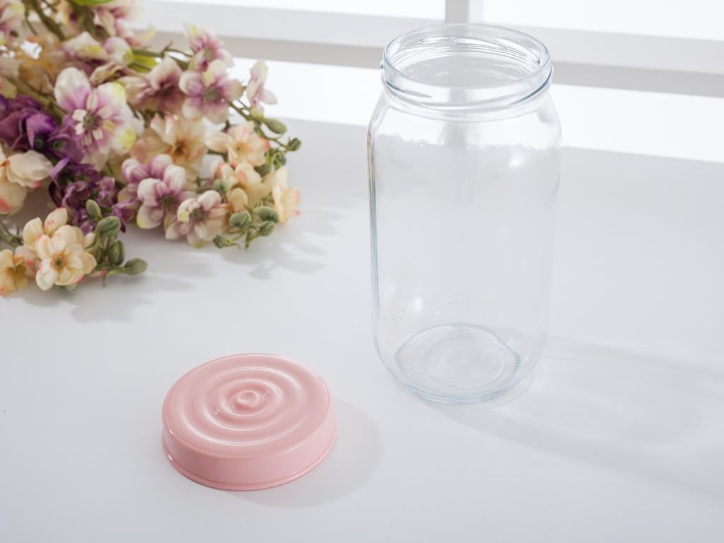 Rose БУРКАН Стъклен с капак Cam 1L Pink
