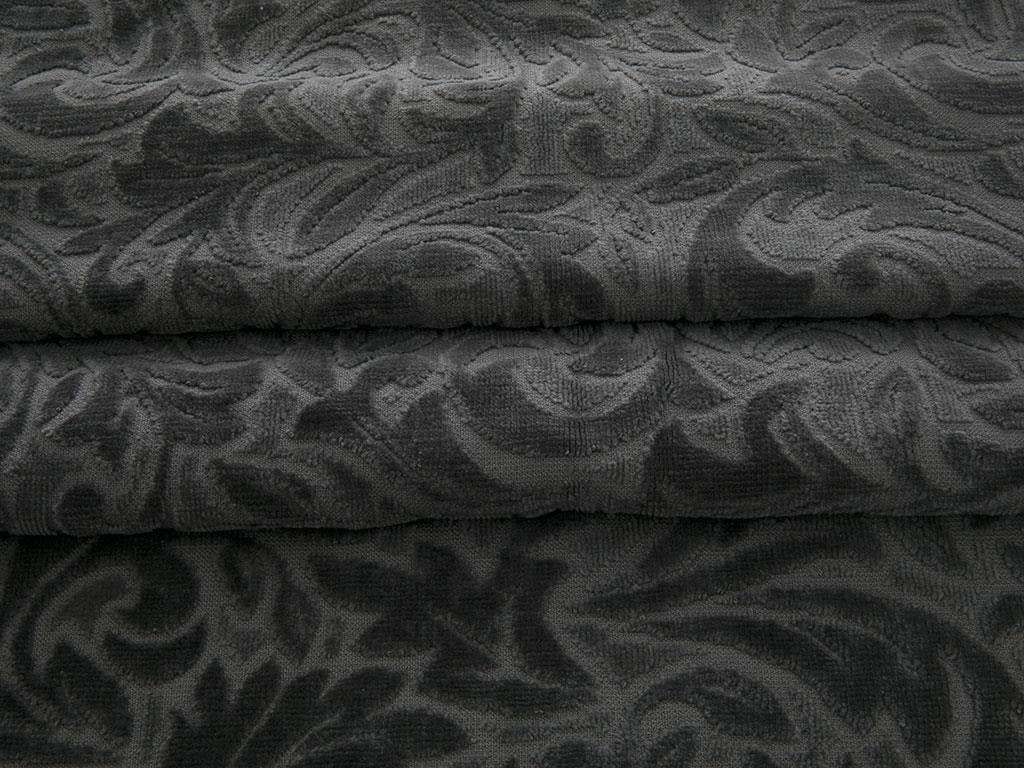 Rose Damask ХАВЛИЯ ЗА ЛИЦЕ Жакардово кадифе 50x80 cm Dark Gray