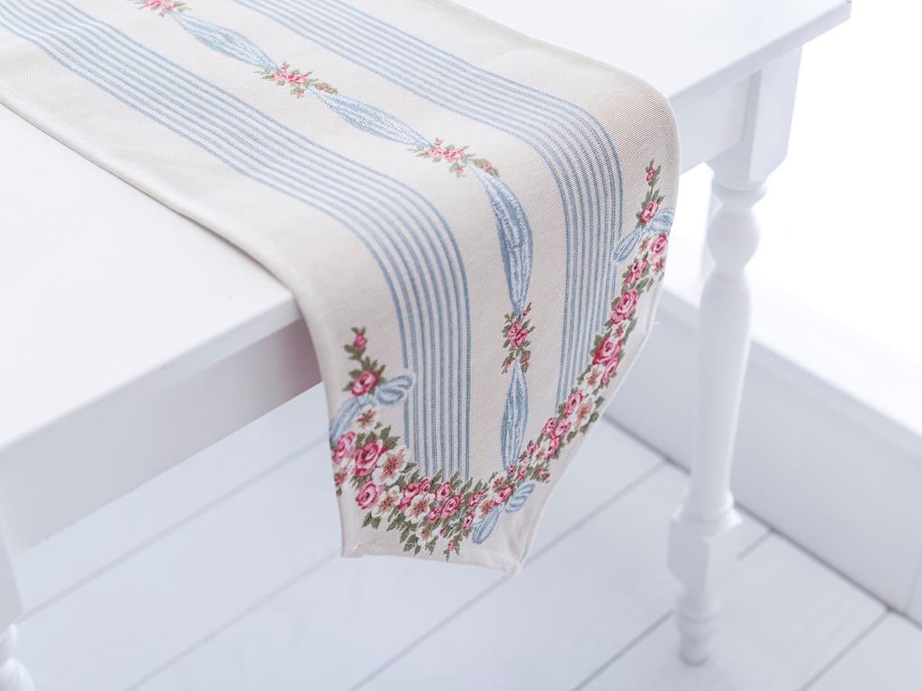 Rose Ribbon Ранър Панама 30x150 cm Blue.