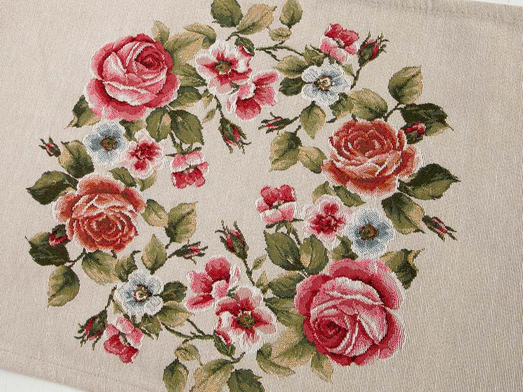 Rose Scroll Ранър Панама 35x105 cm Pink