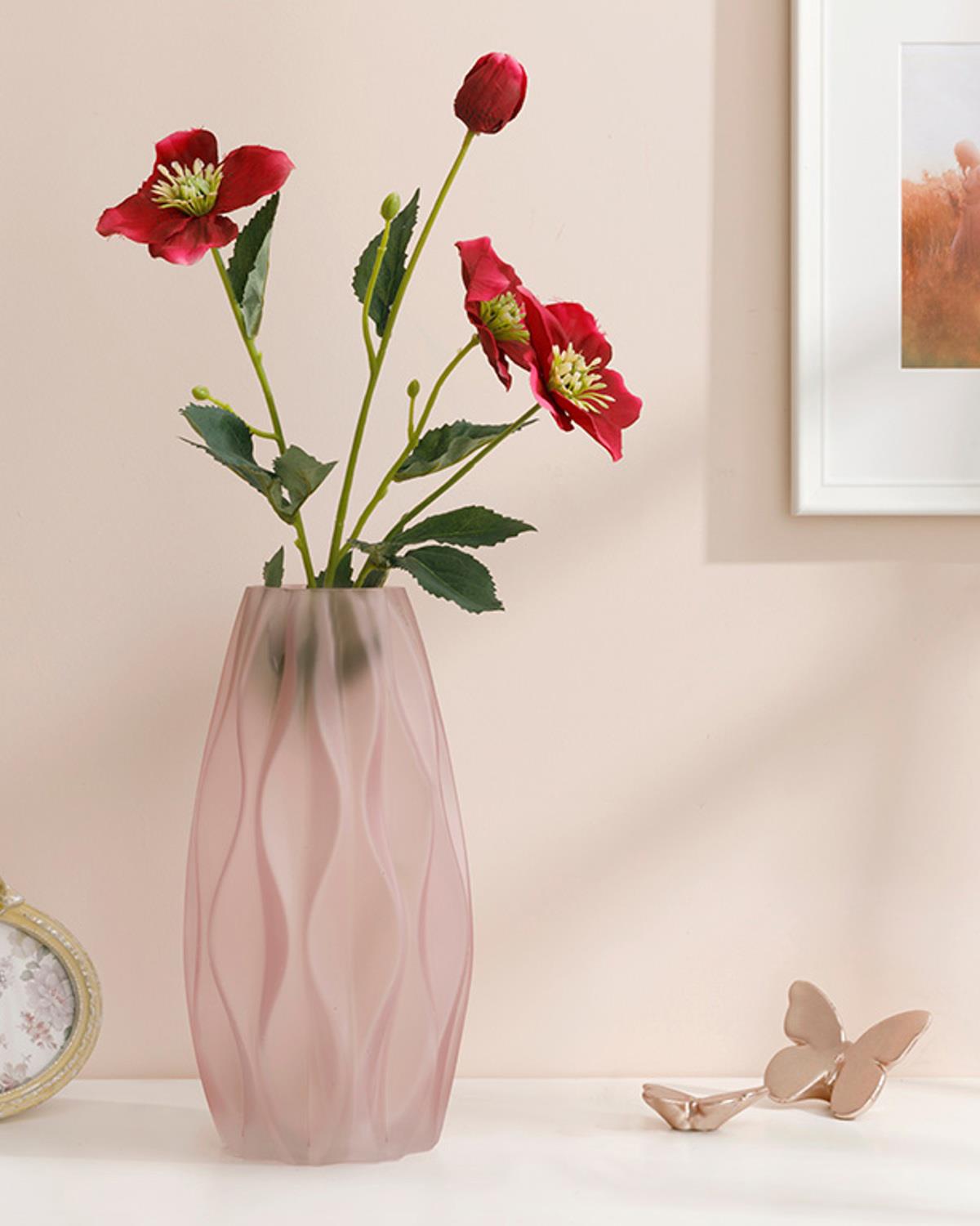 Rose Spray Изкуствено Цвете 72 см Тъмнорозов