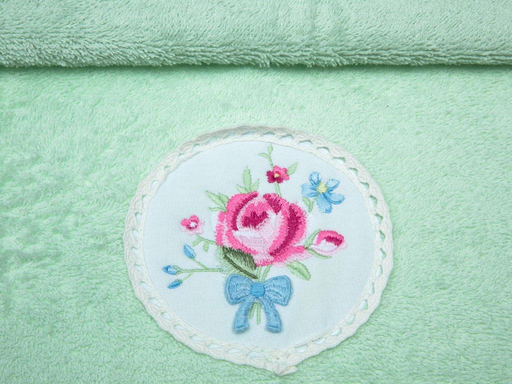 Rosery ХАВЛИЯ ЗА ЛИЦЕ С дантела Бродирани 50x80 cm Green