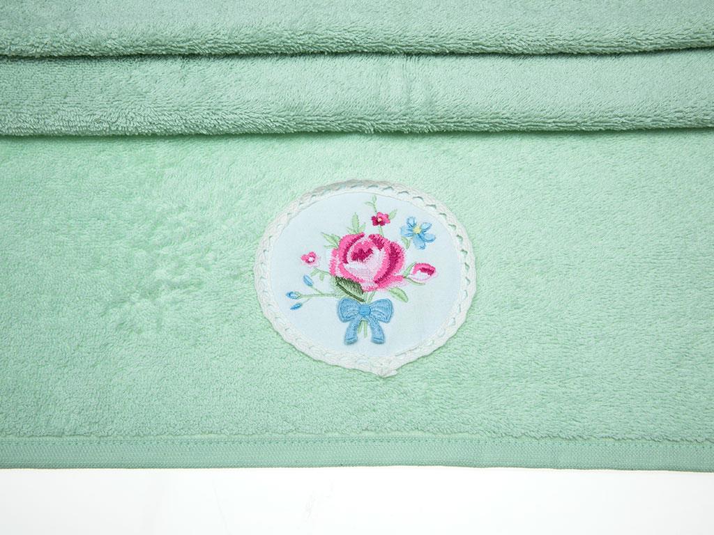 Rosery ХАВЛИЯ ЗА ЛИЦЕ С дантела Бродирани 50x80 cm Green