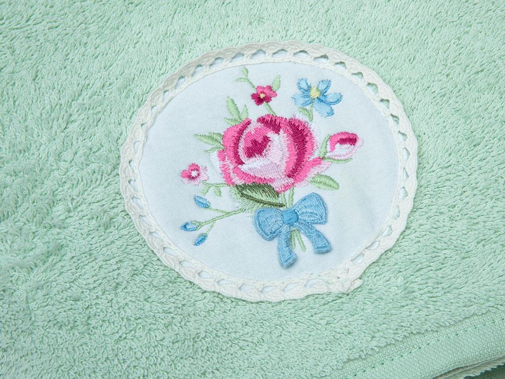 Rosery ХАВЛИЯ ЗА ЛИЦЕ С дантела Бродирани 50x80 cm Green