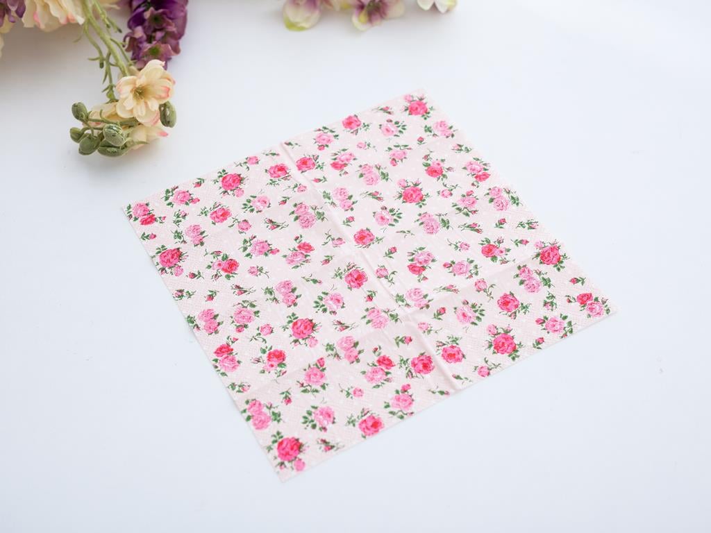 Roses ХАРТИЙНИ САЛФЕТКИ Хартия 21x21 cm Pink