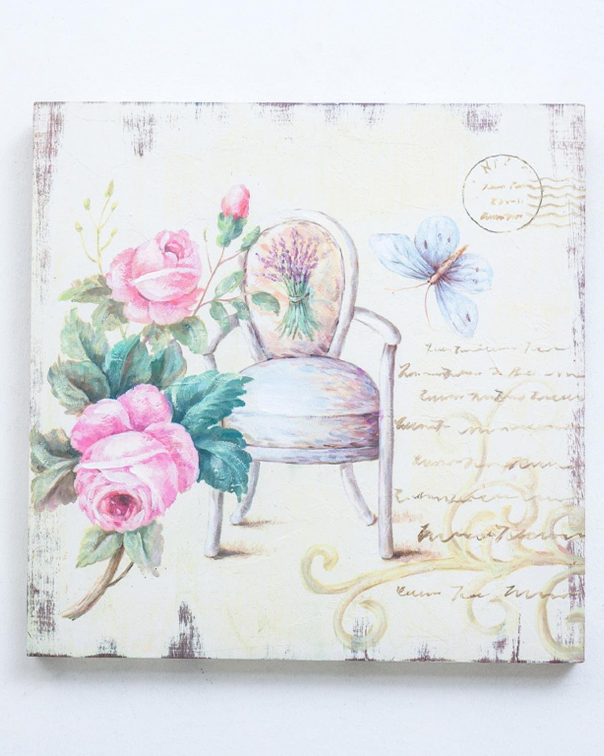 Roses Картина 38,0x38,0x2,8 см Розов
