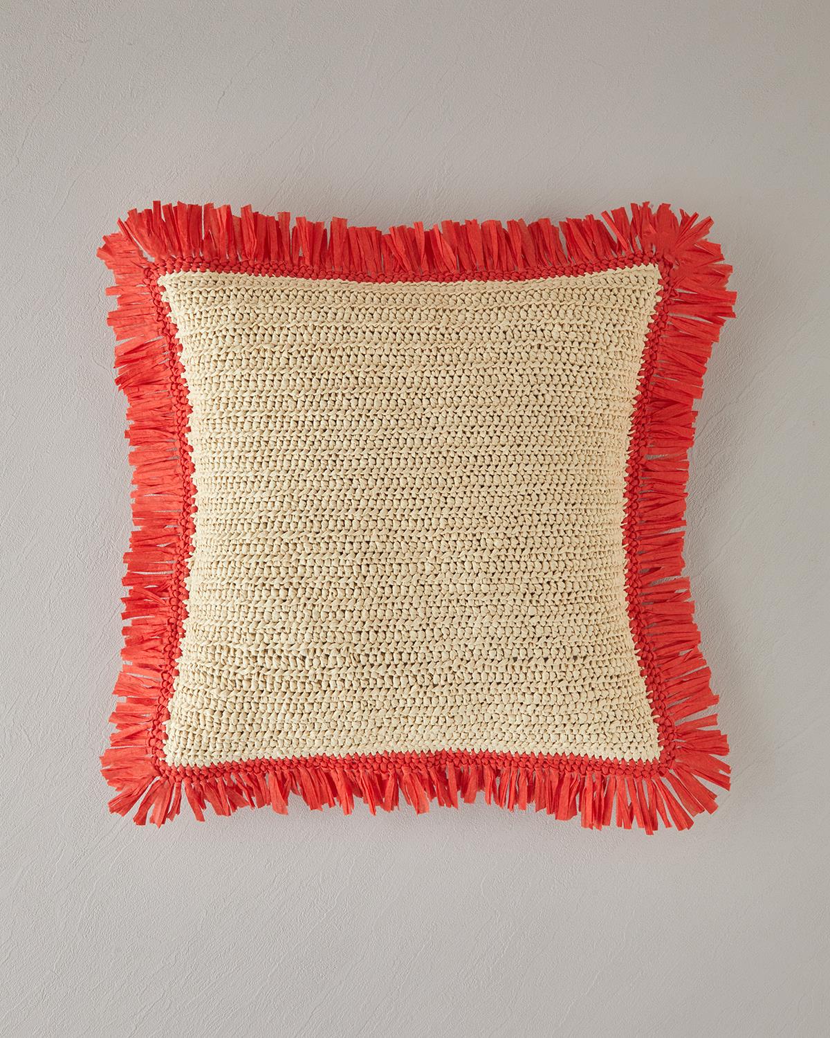 Roso Декоративна Възглавница Рафия 40x40 см Натурален