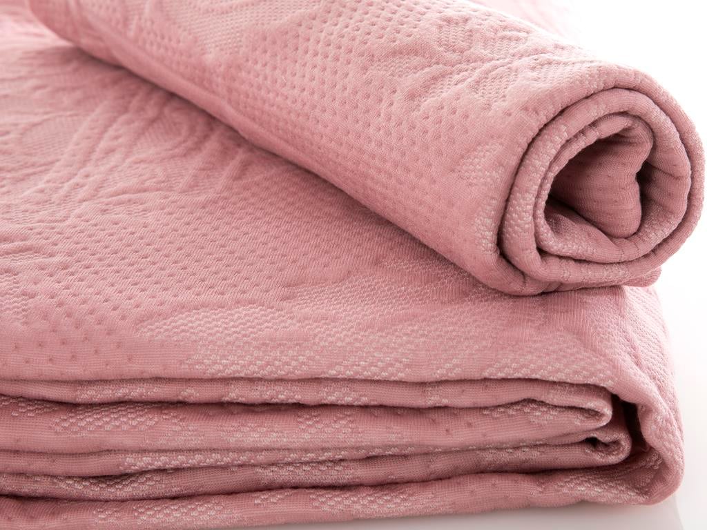 Rosy Damask ПОКРИВКА ЗА ЛЕГЛО К За един човек Плетиво 160x240 cm Pink