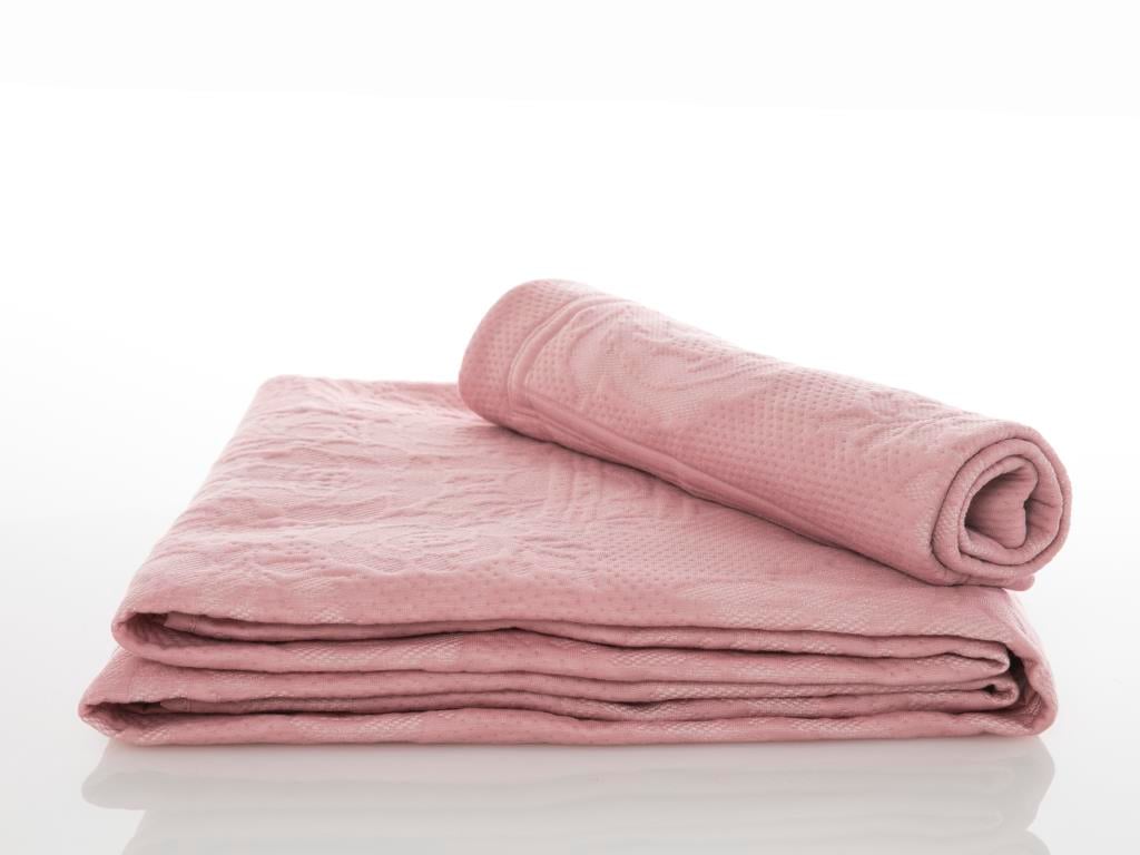 Rosy Damask ПОКРИВКА ЗА ЛЕГЛО К За един човек Плетиво 160x240 cm Pink