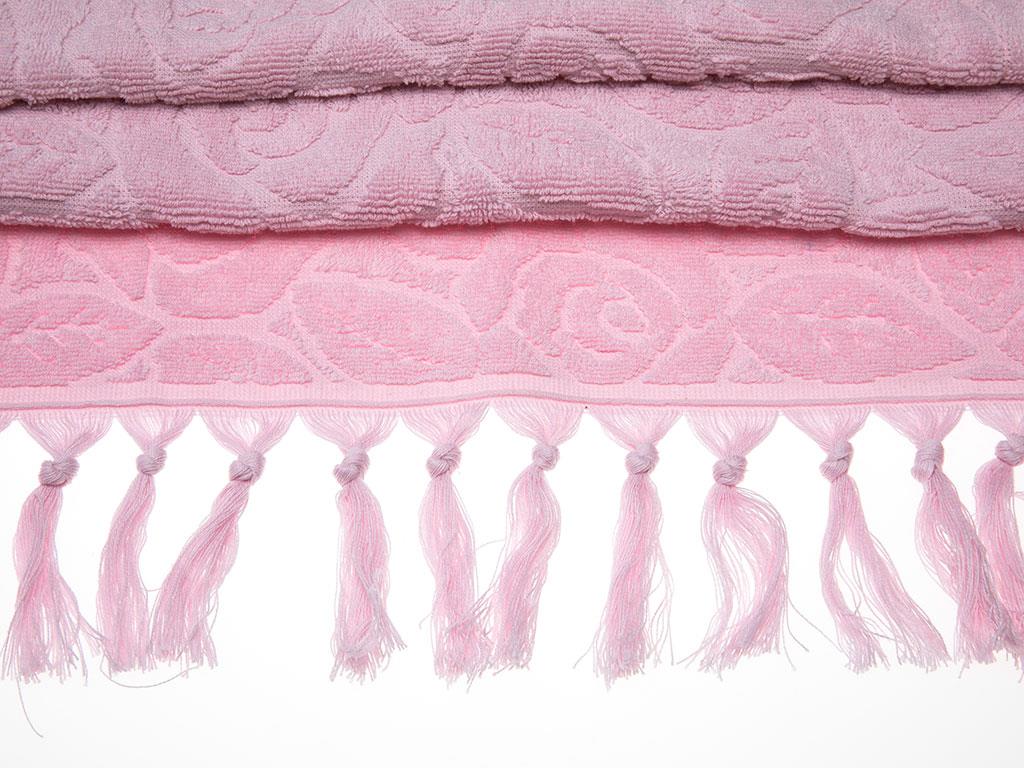 Rosy Rose ХАВЛИЯ ЗА ЛИЦЕ С ресни Жакардов 50x80 cm Light Pink,
