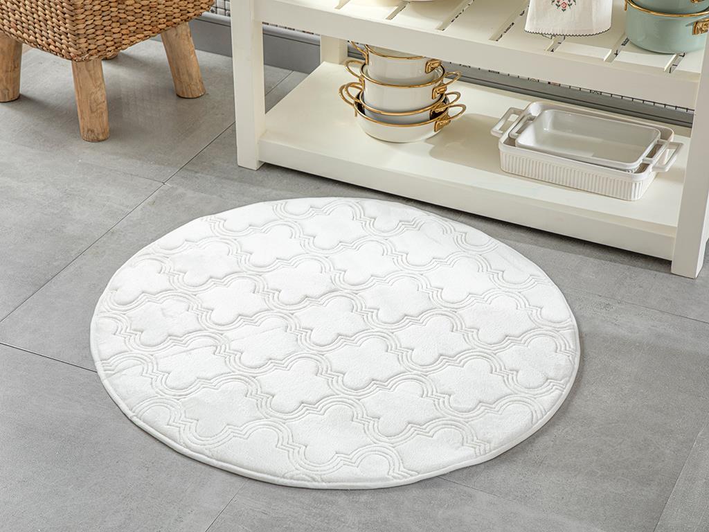 Roxbury Подложка За Кухня С Нехлъзгащ Се Гръб, Embos, Бяло, 90 X 90 Cm